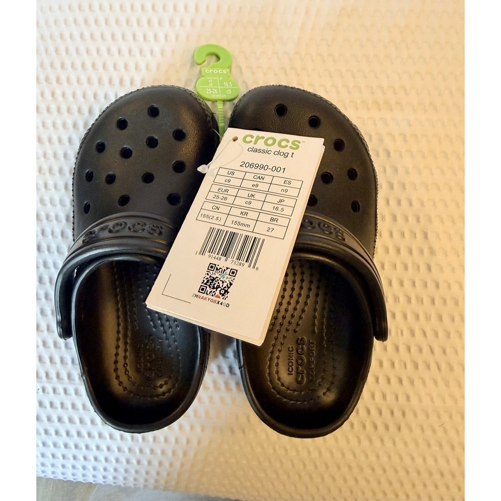 Crocs Classic Clog Black Unisex Closed Toe Synthetic Casual 206990-001 Size 9C
